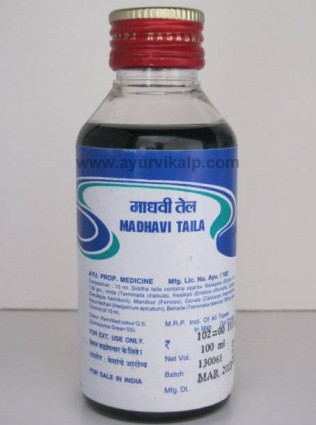 MADHAVI Taila, Ayurveda Rasashala, 100 ml, Hair Oil For Long Silky & Thick Hair, Black Hair